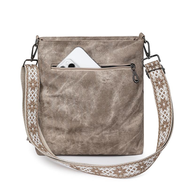 Damen Retro Denim PU Einzel-Schultertasche Große Kapazität Umhängetasche Multifunktionale Schulter-Umhängetasche Ausflugs-Freizeit-Pendlertasche