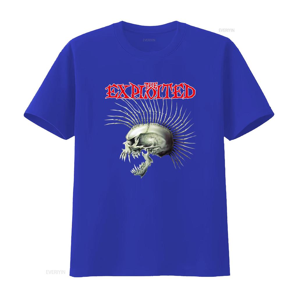 The Exploited Totenkopf Nieten Punk Rock T-Shirt Beat Bastards Fotl Schwarz Vintage Gewaschen Dehnbar Vielseitig Mode Stilvoll