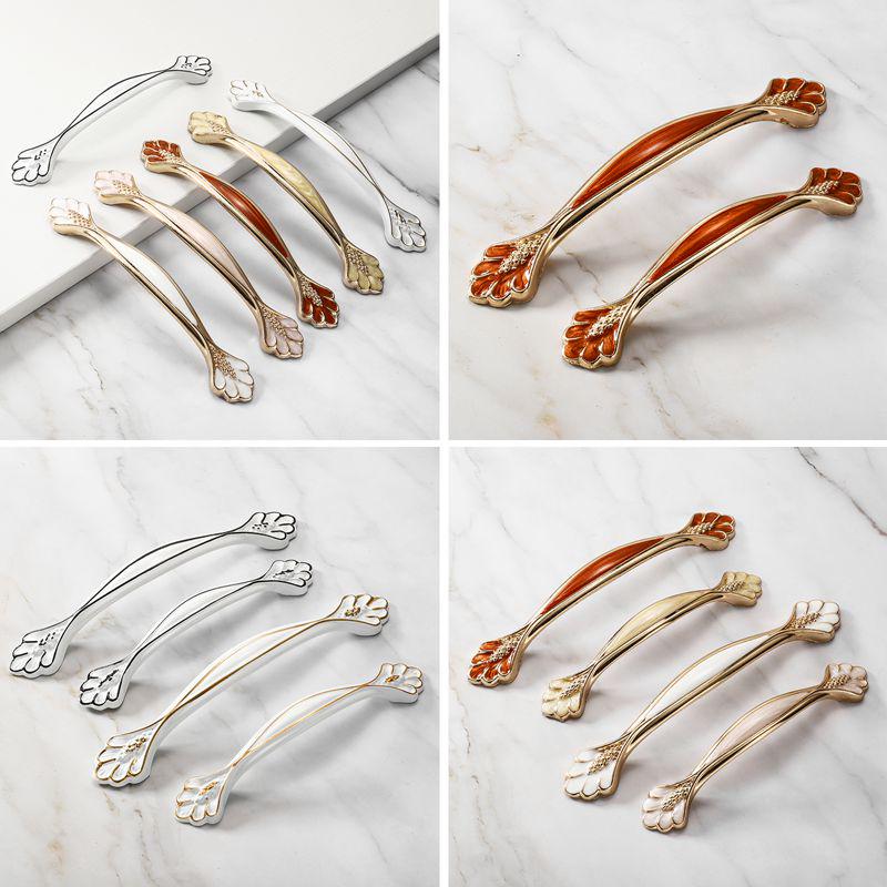 European Style Red Amber Drawer & Wardrobe Handle - Modern, Simple Cabinet Door Hardware