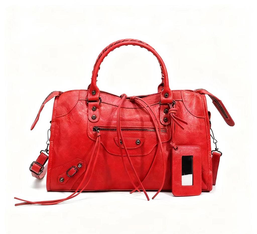 Women's Mini Crossbody Tassel Bag - Medium/Small Size, Motorcycle Style