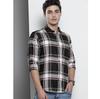 Men's Slim Fit Checkered Full Sleeves Spread Collar Premium Cotton Casual Shirt