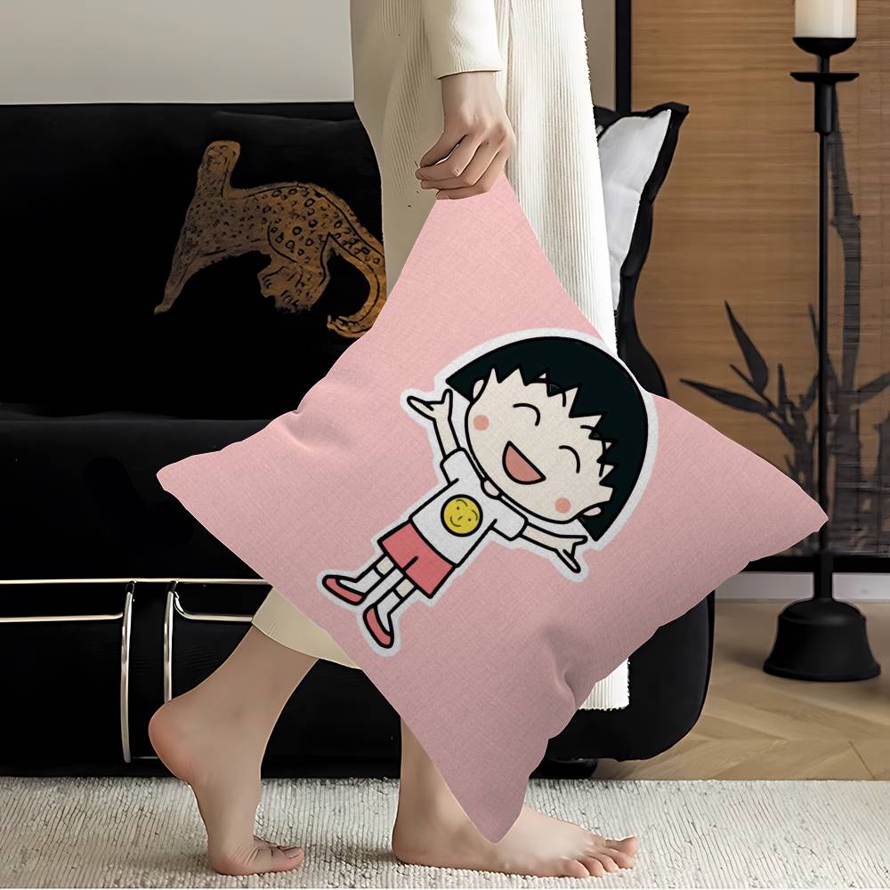 Chibi Maruko-chan Obal na vankúš Obal na vankúš Poťah na čalúnenie Dekoračný vankúš na pohovku Obal na vankúš