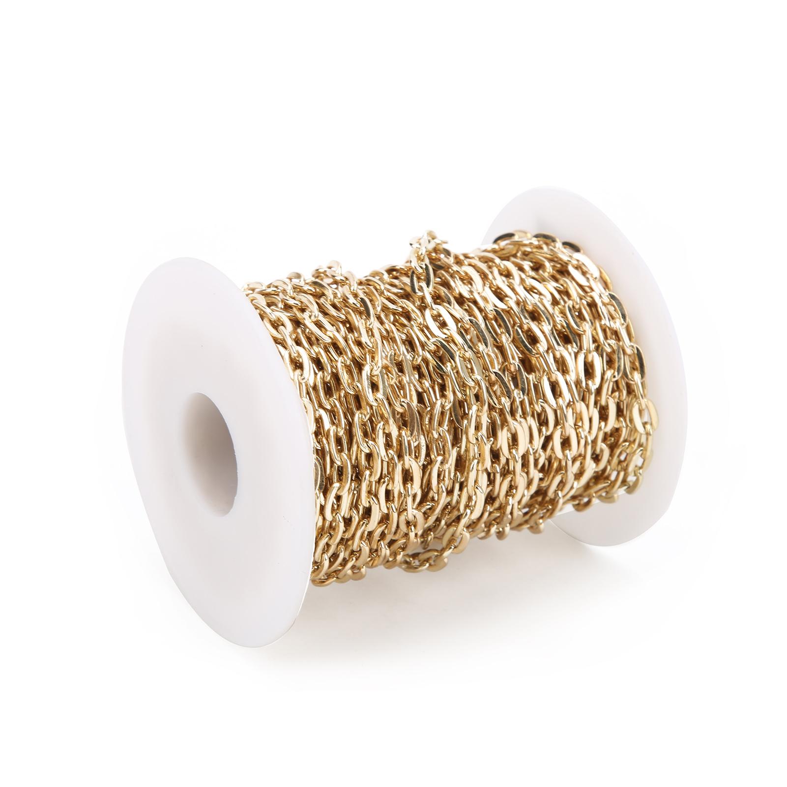 

Ювелирная цепочка Простые элегантные аксессуары Полоска для изготовления ювелирных изделий своими руками Браслет Ожерелье Одежда Сумка407 Золотистый