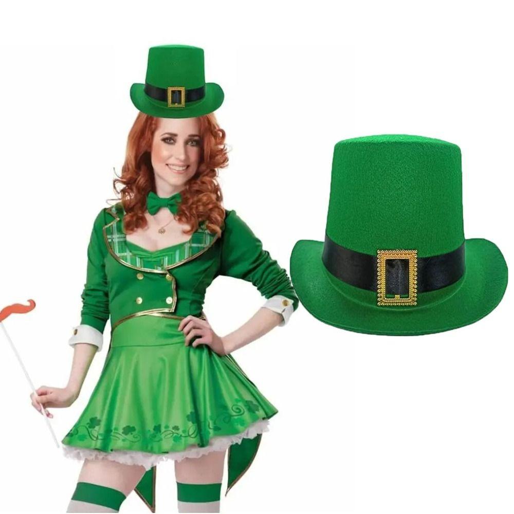 Unisex St. Patrick's Day Green Hat Felt St. Patrick's Day Costume Leprechaun Hat  Irish Day Party