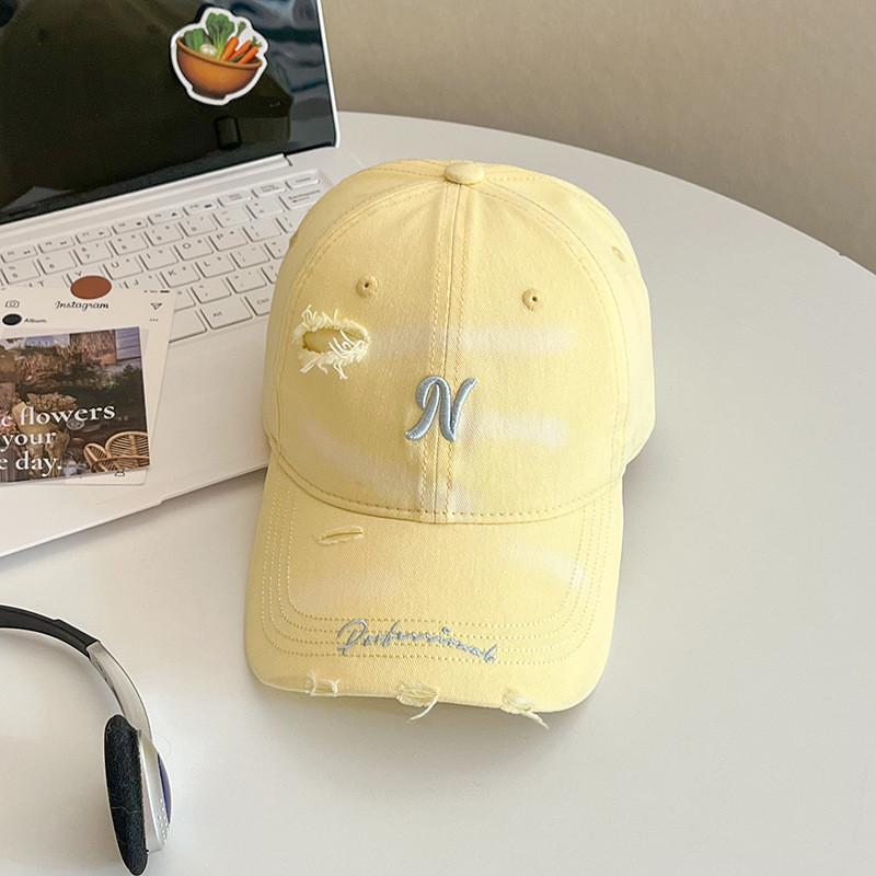 Casual Korean Embroidered Baseball Cap With Sunblock And Foldable Feature For Spring Outings