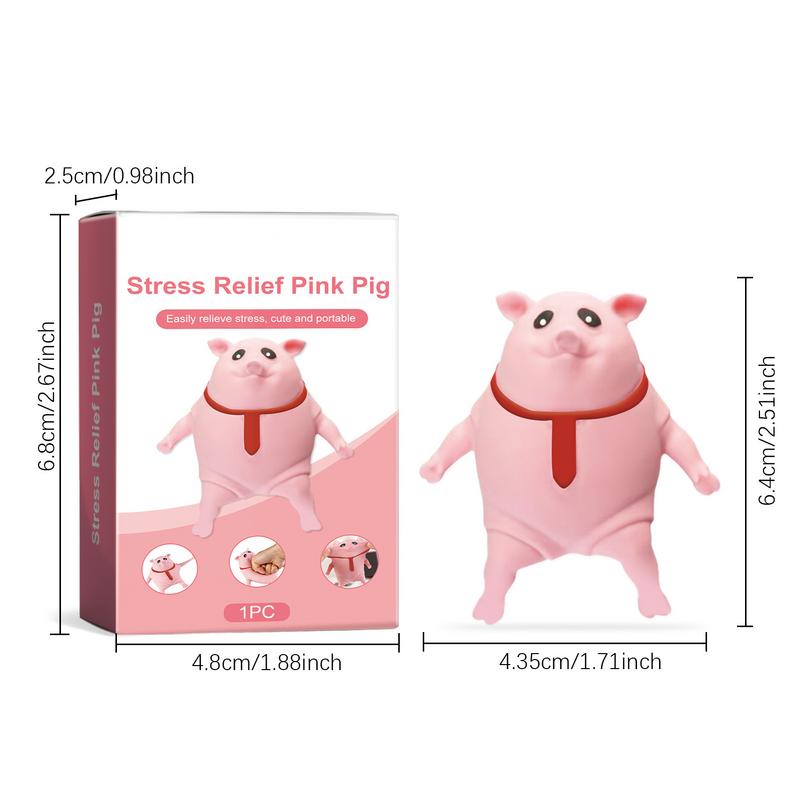 Pink Pig Anti Stress Squeeze Toy Cute Cartoon Animal Piggy Stress Relief Vent Ball for Kids Adults Release Stress Toy  Gifts