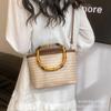 Niche design woven handbag bag women's bag 2025 new trendy fashion beach bag foreign style crossbody straw bag