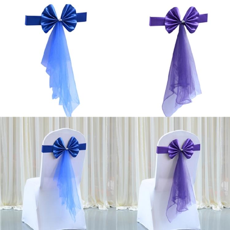 Elastic Chair Sashes Bows Spandex Chair Sashes Bows for Banquets and Ceremonies Elastic Band for Occasion Party