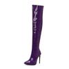 New Women's Boots  Red Heels Over The Knee Boot Sexy Patent Leather Side Zipper Nightclub Dance Long Boots Party Women Shoes