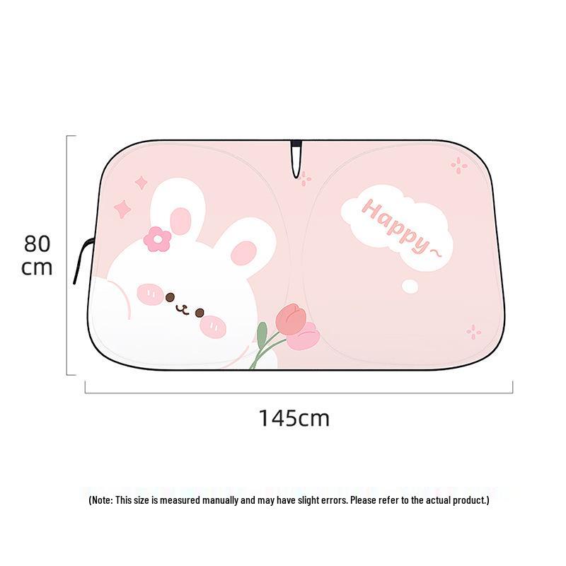 2026 Cute Cartoon Car Sunshade - Front Windshield Heat Insulation & Sun Protection