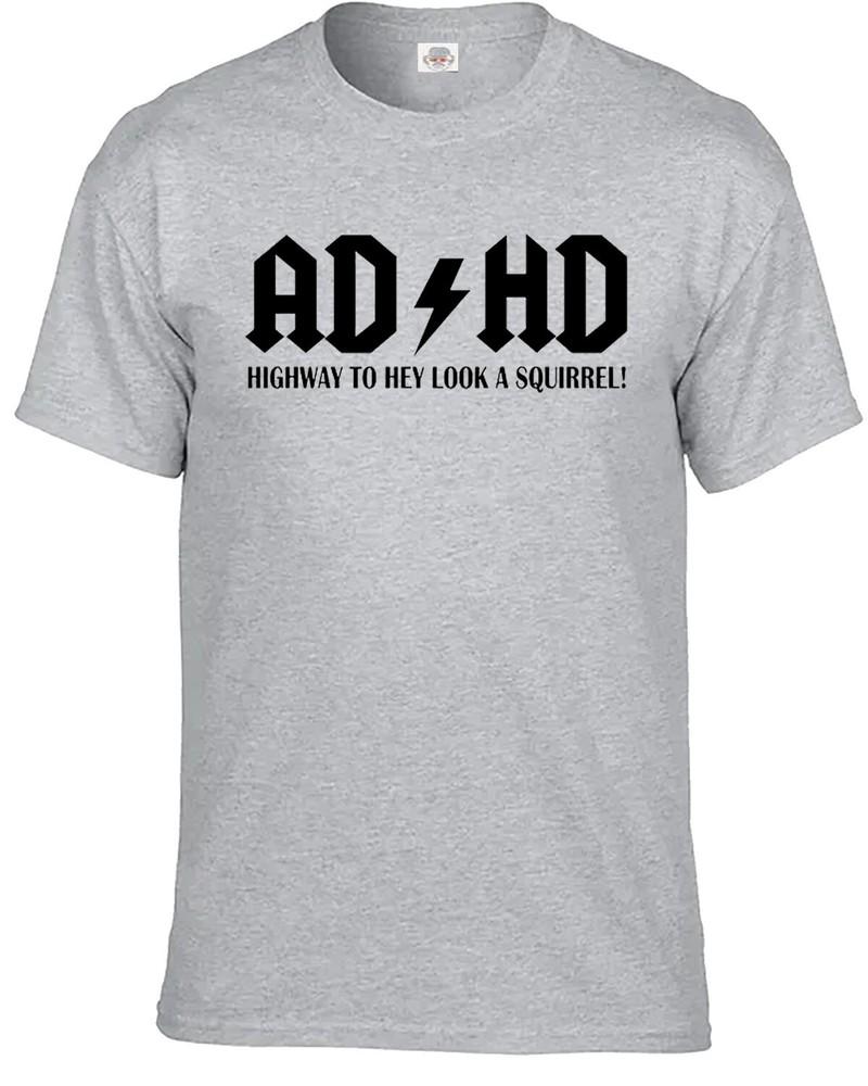 ADHS Autobahn zum Hey schau ein Eichhörnchen T-Shirt Herren Lustiges ADHS ADSR Tee Top