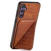 For Samsung Galaxy S25 Case with Card Holder Leather + PC + TPU Crocodile Textured Back Cover