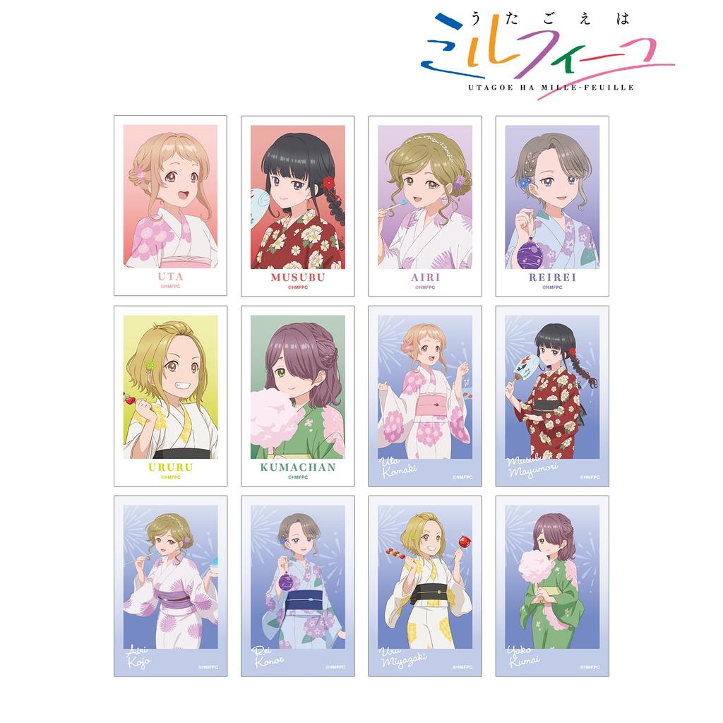 TV Anime [Utagoe wa Mille-feuille] Original Summer Festival Ver. Trading Instant Camera Style Illustration Cards, Box of 12