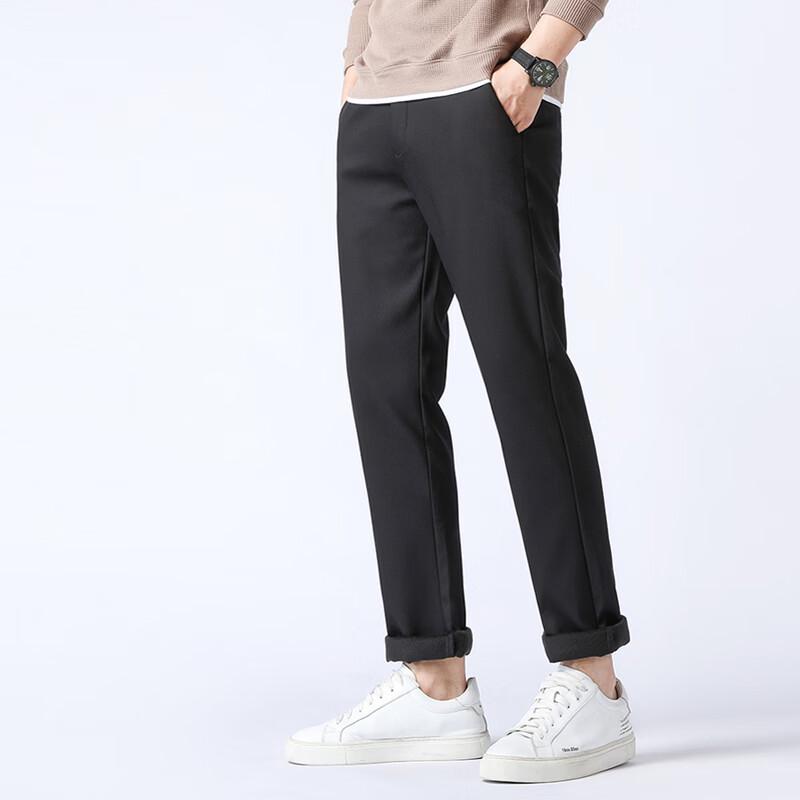 Langsha Men's Wrinkle-Free Business Casual Trousers