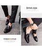 Men's Pointed Toe Slip-On Leather Brogues - Trendy Hairstyle Artist British Style, Business Formal and Casual Shoes