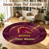 Round Rug Custom NameBrisbane Broncos Pattern Non Slip Carpet Home Floor Decor