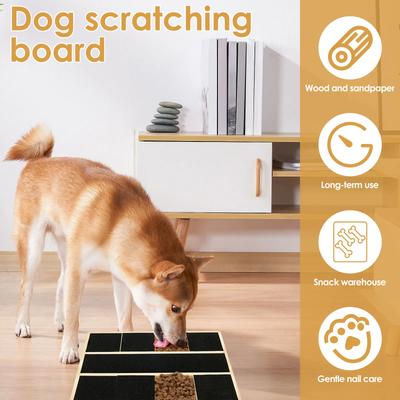 Dog Nail Scratch Pad Stable Nonslip Dog Nail File Board with Replacement Black Sandpaper Dog Toy Built In Snack Box Pet Supplies