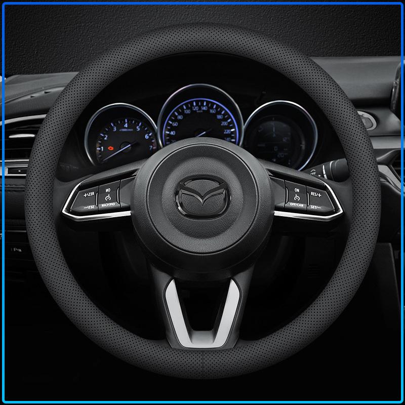 For Mazda 6 3 CX5 5 2 323 CX7 Demio Atenza Axela MX30 CX30 CX3 CX9 RX8 RX7 ABS Car Steering Wheel Center Emblem Sticker Accessories