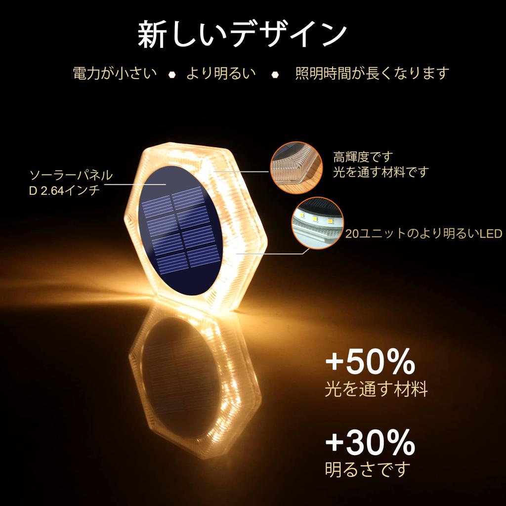 Recessed Garden Outdoor LED Solar Solar Ground Lights with Auto Solar Panel Easy Set of IP68 Perfect for and Driveways Lights, Lights, On/Off,