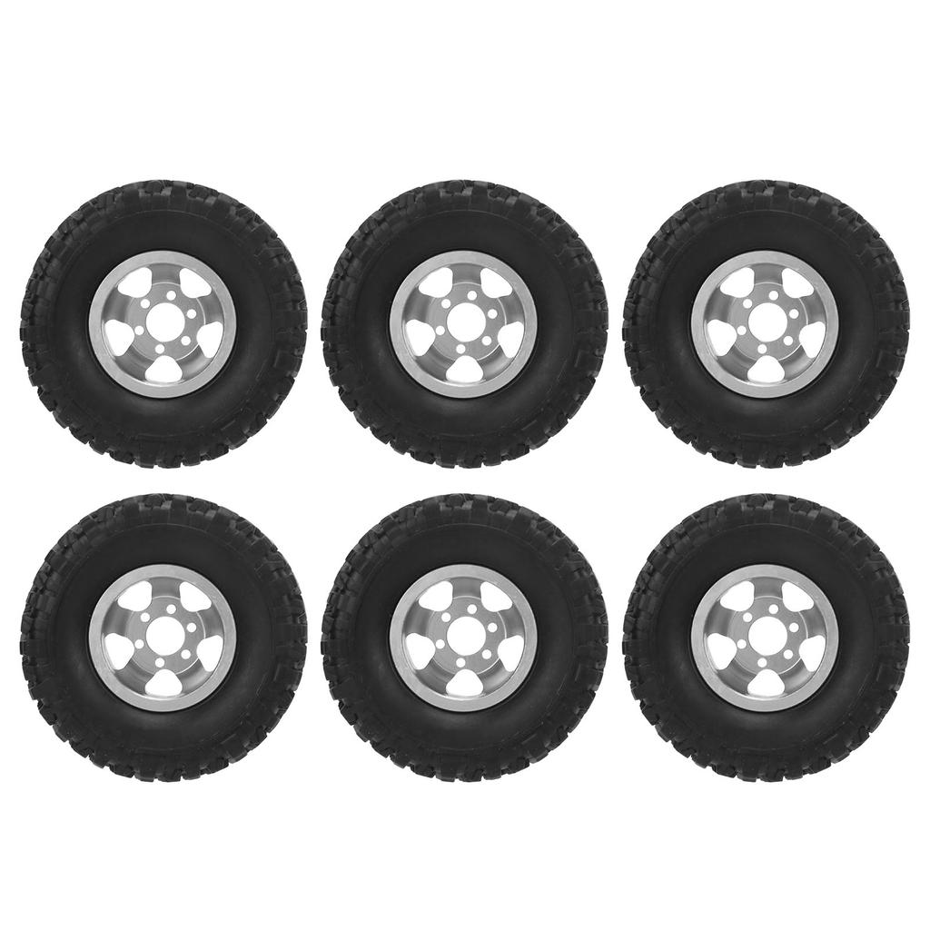 RC Rubber Tires with Aluminum Alloy Wheel Hub for WPL C14 C24 C34 C44 B14 B24 B16 B36 4WD Car