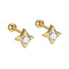 S925 Sterling Silver Inlaid Zircon Star Screw Earrings for Women Simple INS Fashionable Versatile Plating K Gold Earrings