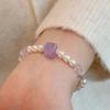 Temperament Jewelry, Natural Amethyst Bracelet, Strawberry Crystal Light Luxury Bangles Women Fashion Jewelry Accessories Gift