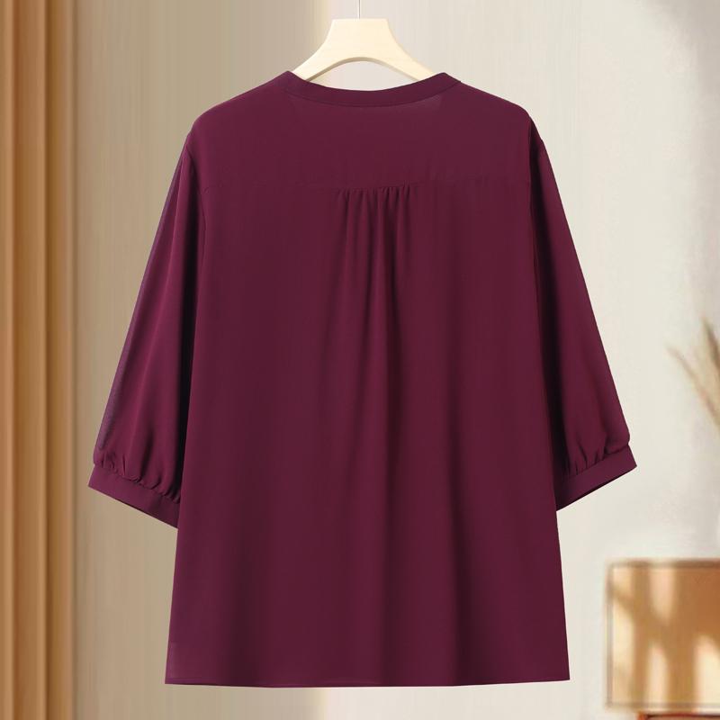 Middle Aged Women's Plus Size Casual Tops, Soft Comfortable Loose Fit Blouse (3XL-7XL)