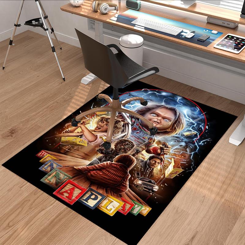 1pc Child's Play Chucky Office Carpet, Non Slip Rug with Anime Cartoon Design Perfect Gift, Suitable for Home Decoration, Living Room, Bedroom, Game