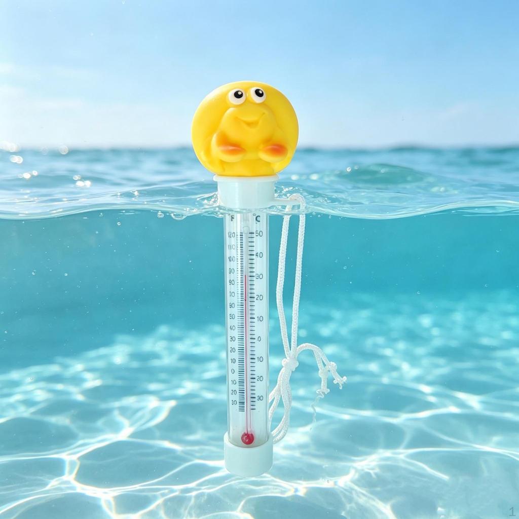 Floating Pool Thermometer Portable Water for Pond Spas Tubs 9x19cm Crab
