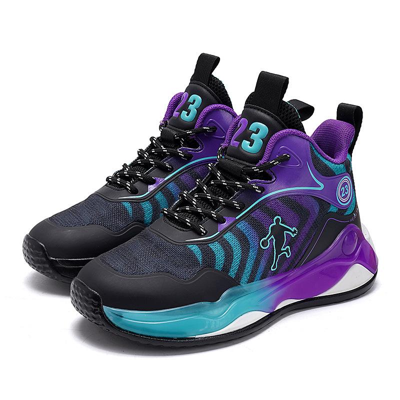 Middle-aged and Older Children and Boys Squeak Professional Combat Breathable Training Shoes Children's Physical Basketball Shoes Sports Shoes Ring