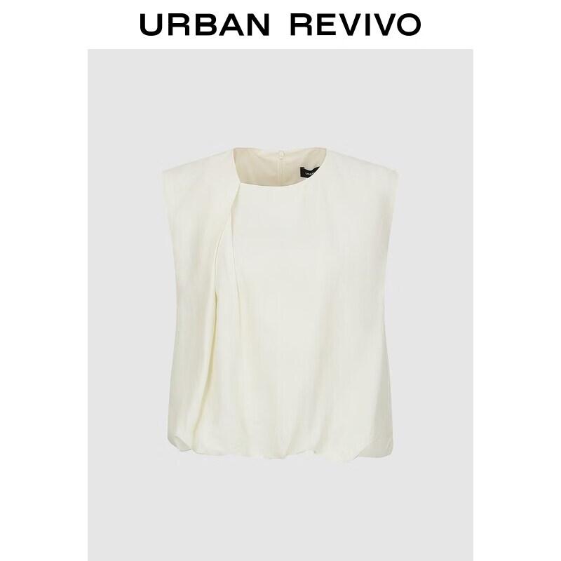 Women s Irregular Pleated Sleeveless Bud Blouse L