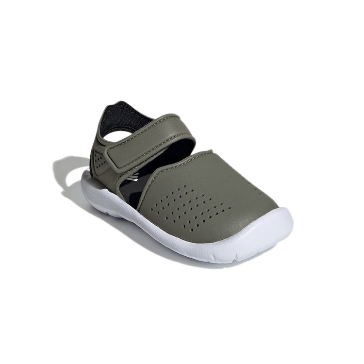 Adidas FortaSwim Stripes Infant Glory Green Baby Sneakers Olive-Green Footwear-White FW6041