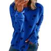 Tunic Casual Women Crew Neck Long Sleeve T Shirt Loose Star Print Tee Blouse Top