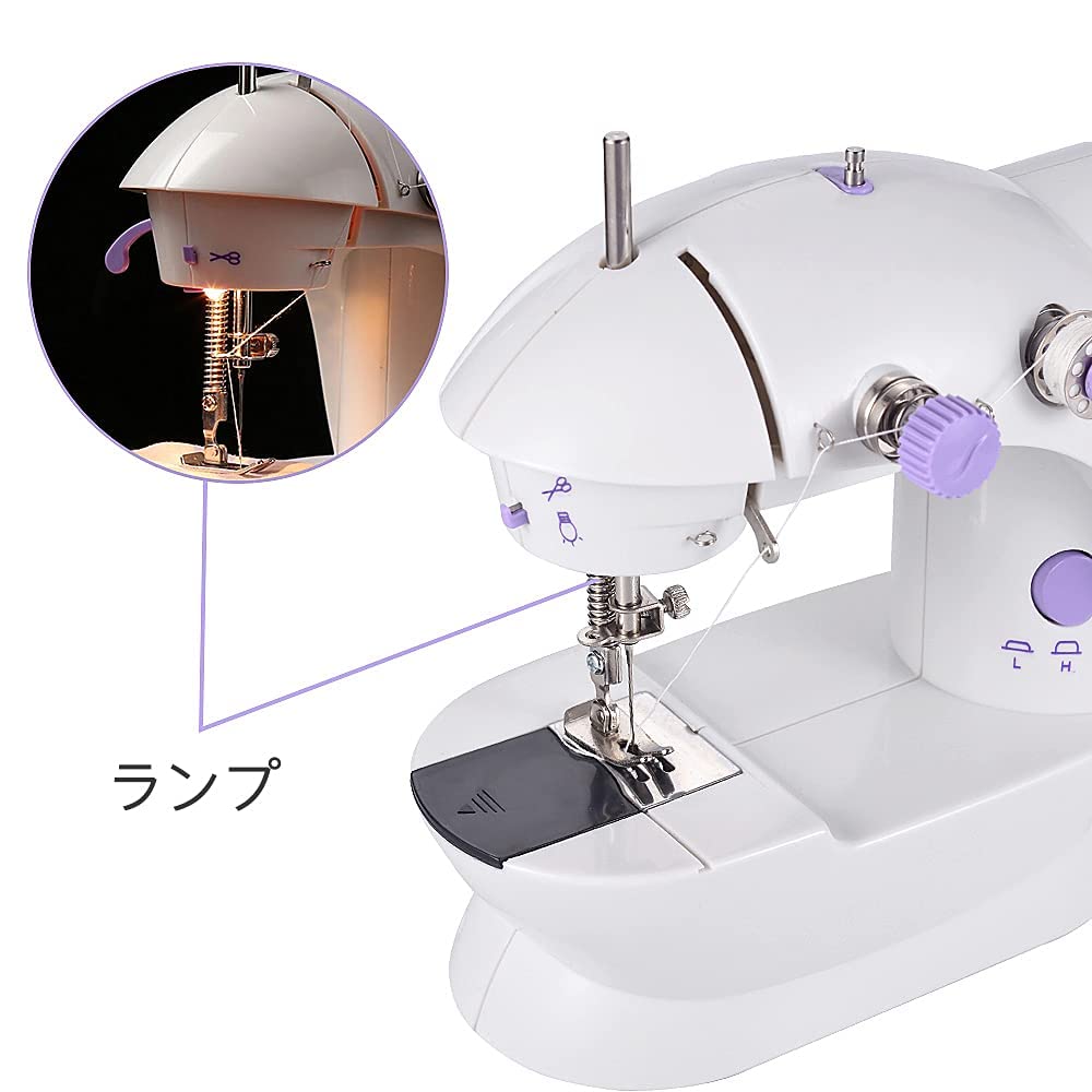 WENMILY Portable Sewing Machine Mini Home 2-Thread 2-Speed, Compact Electric Sewing Machine for Beginners (DIY) with Japanese Instruction Manual