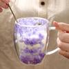 YOMDID Bloemvormig Glazen Beker Bloemen Dubbellaags Glazen Beker Koffie Melk Drankbeker Drinkbeker 350ml Waterbeker Keukenaccessoires