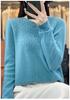 Women's Cashmere Hollow-Out Round Neck Knitted Wool Pullover Sweater