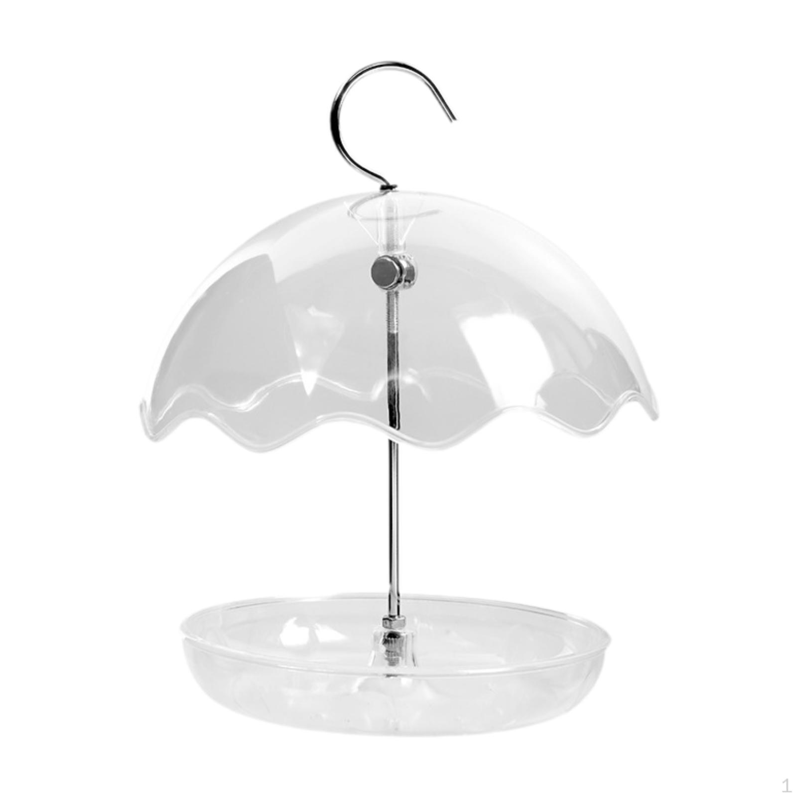 

Hanging Bird Feeder with Dome Clear Rain Cover Birdfeeders Feeding Station for Backyard