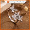 BF CLUB 925 Sterling Silver Ring For Women Jewelry Buterfly Zircon Open Vintage Handmade Ring Allergy For Party Birthday Gift
