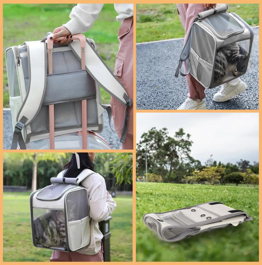 Cat Backpack Pet Supplies Out Puppy Backpack Foldable Pet Bag Large Capacity Breathable Portable Cat Backpack Dog Bag