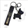 Fashion Punk French Bulldog Keychain Pu Leather Dog Keychains For Women Bag Pendant Jewelry Trinket Men'S Car Key Ring Key Chain