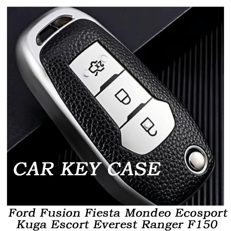 

New TPU Leather Remote Car Key Case Cover for Ford Fusion Fiesta Mondeo Ecosport Kuga Escort Everest Ranger F150 Protector Shell зелений