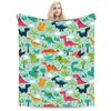 Dinosaur Cute Cartoon Blankets Fleece Printed   Multifunction Super Soft Throw Blanket for Sofa Travel Quilt
