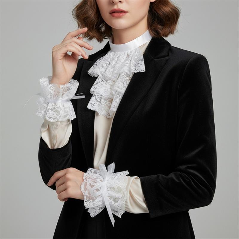 Frill Wristband Collar Perfect For Cosplay, Stage Performances, And Costume Parties Halloween Photo Props