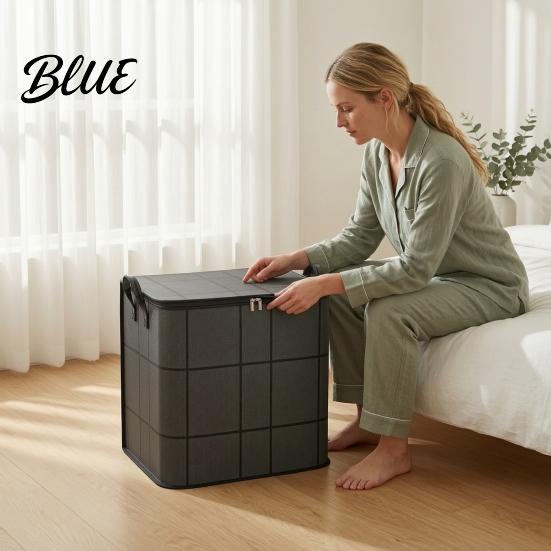 Heavy Duty Moving Totes 3PCS Foldable Quilt Storage Bins with Reinforced Handles Large Capacity Non-woven Fabric Collapsible Closet Organizers Space