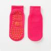 1 Pair Trampoline Socks Anti-skid Silicone Grip Bottom Great Friction Solid Color High Elasticity Sweat Absorption Adult Home Yoga Socks Floor Socks