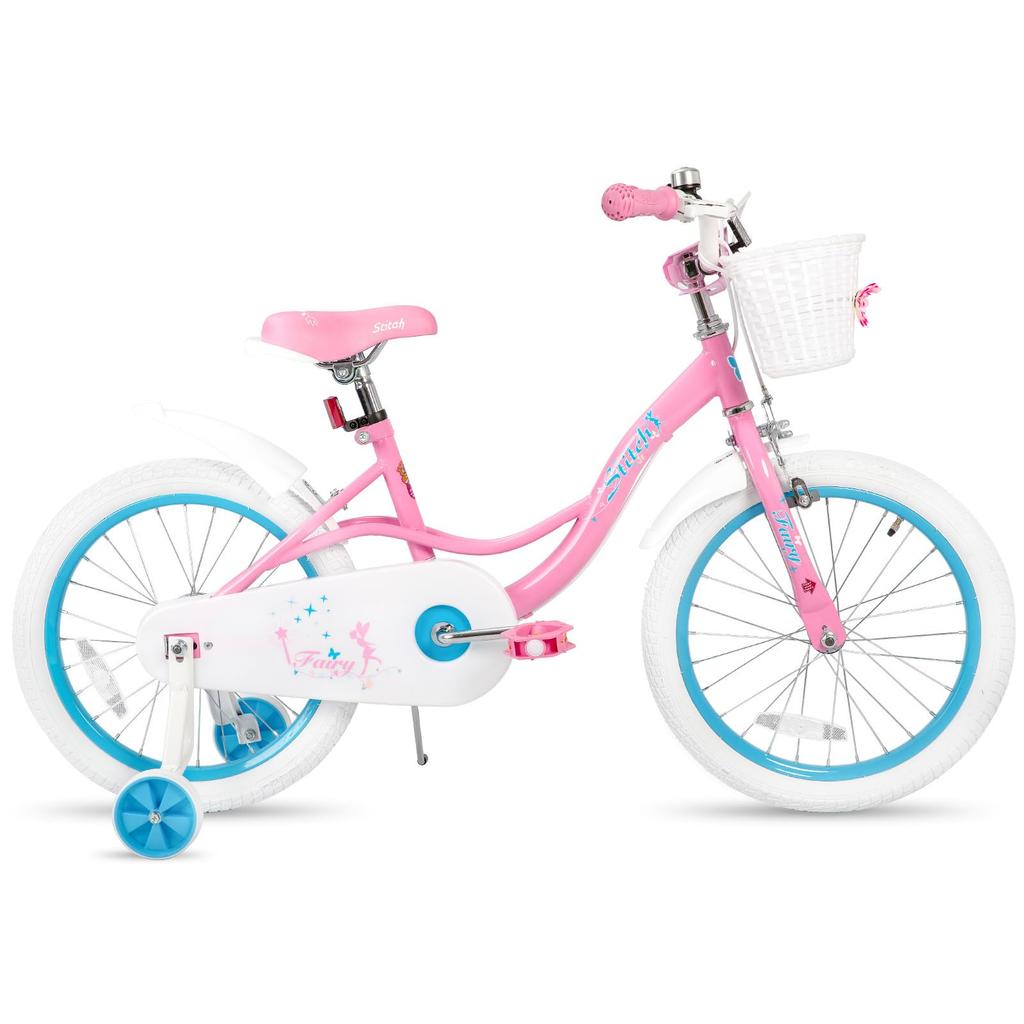 JOYSTAR Fairy Kids' Bicycle, 12, 14, 16, 18-inch, with Front Basket, Bell, and Training Wheels. A Cute and Stylish Bike for Juniors, Perfect for