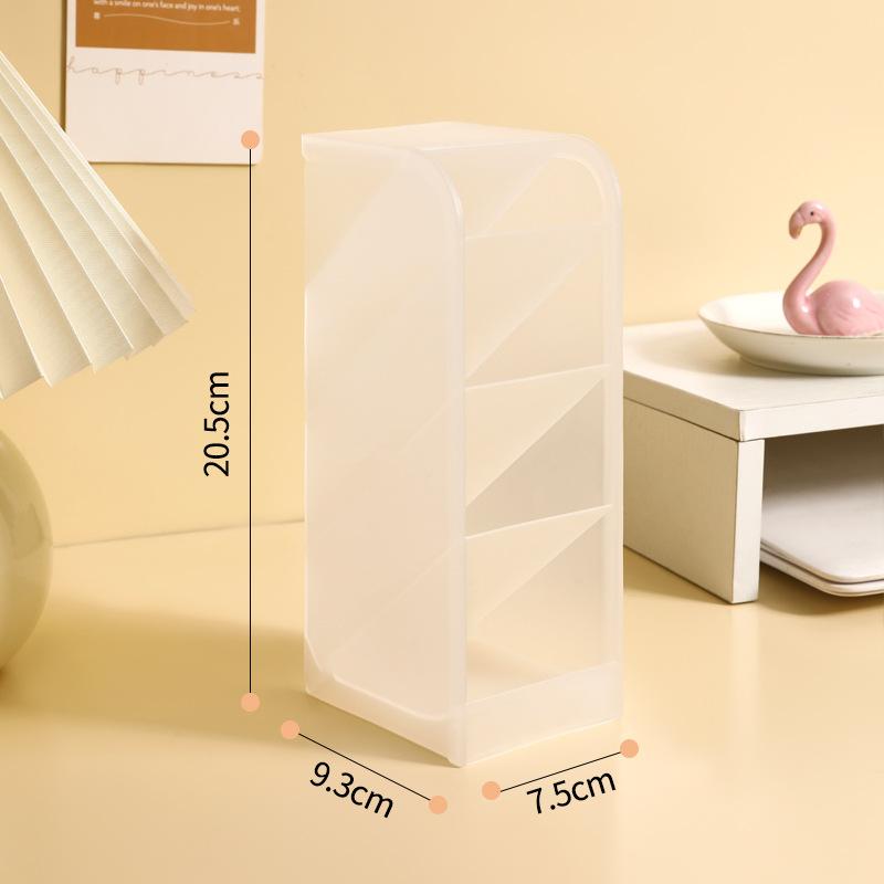 Macaron Color 4 Grid Oblique Insertion Desktop Organizer Pen Holder Pencil Makeup Brush Storage Box School Stationery Quality