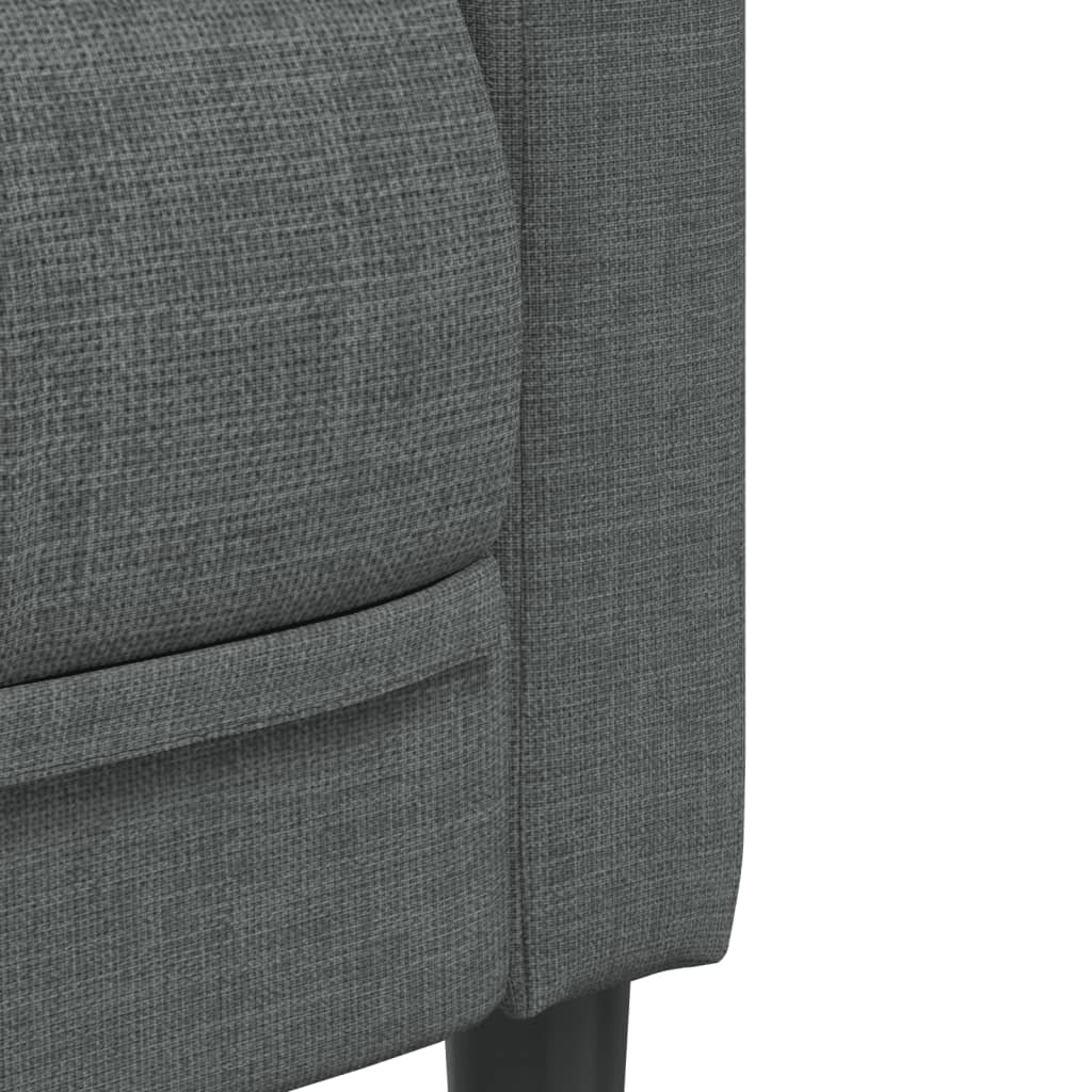 3 Piece Sofa Set Dark Grey Fabric