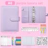 A6 Zipper Pouch Notebook: PU Leather Macaron Loose-Leaf Journal