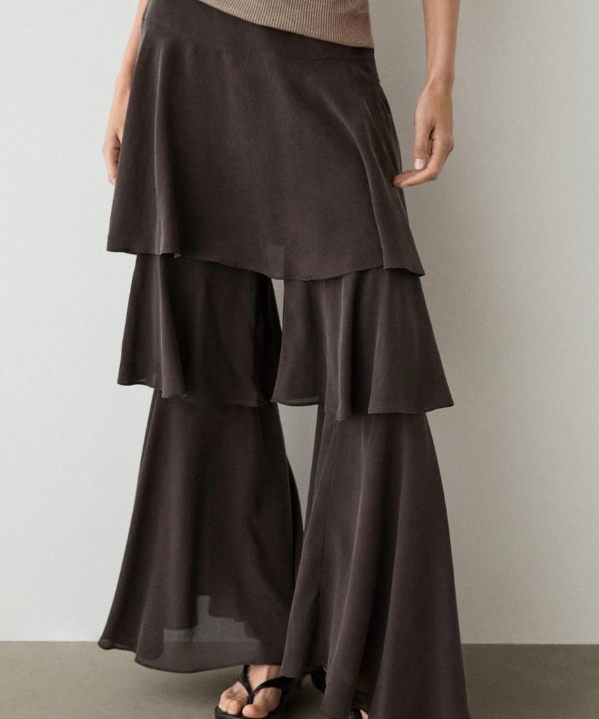 Masimodutti Frill Detail Fluid Skirt Pants